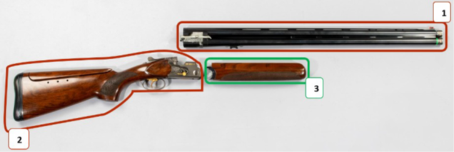 Abbildung 8 Bockdoppelflinte, Hauptbestandteile der Waffe Abbildung 8: Bockdoppelflinte, Hauptbestandteile der Waffe