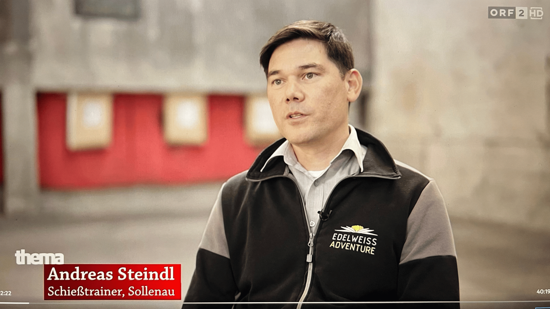 Andreas Steindl für Edelweiss beim ORF-Magazin Thema über mehr Waffen im Interview.png