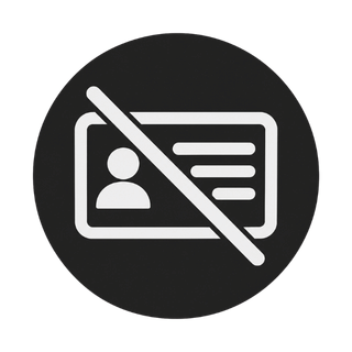 Icon kein Ausweis, Einschreibgebühr