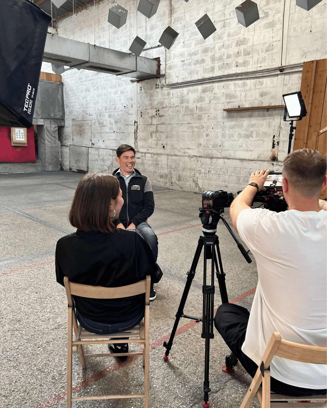 ORF bei Edelweiss_Dreh Setup mit Journalisten ORF bei Edelweiss_Dreh mit Journalisten